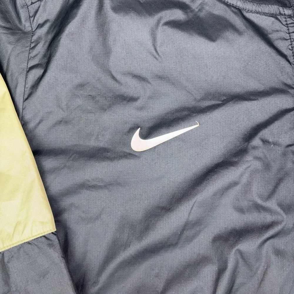 Nike OG Windbreaker Jacket Men's XXL Black Vented 1/4 Zip Pullover Embroidered